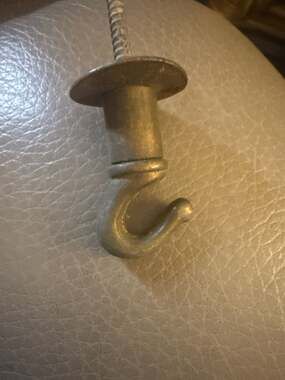 Vintage Cast Brass Ceiling Hook for Hanging Planters or Light Fixtures